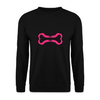 Hund Symbol Knochen Bürste Rosa - Unisex Pullover - Schwarz - Vorne - Alina (178cm) & Michal (187cm)