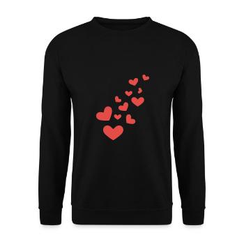 Heart - love - little hearts - pattern - - line - Unisex Sweatshirt - black - Front - Alina (178cm) & Michal (187cm)