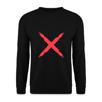Kreuz Design Vektor Rot - Unisex Pullover - Schwarz - Vorne - Alina (178cm) & Michal (187cm)