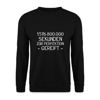 50 Geburtstag in Sekunde - 50. Geburtstag - Unisex Pullover - Schwarz - Vorne - Alina (178cm) & Michal (187cm)