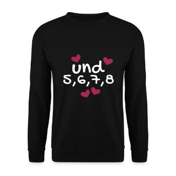 Tanzen Tanz Tanzkurs Rhythmus - Unisex Pullover - Schwarz - Vorne - Alina (178cm) & Michal (187cm)