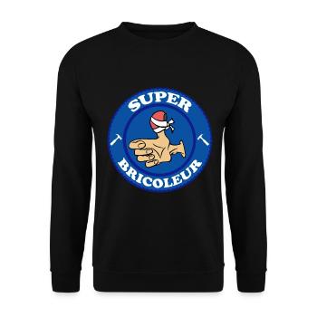 Super bricoleur, bricolage,humour - Sweat-shirt Unisexe - noir - Devant - Alina (178cm) & Michal (187cm)