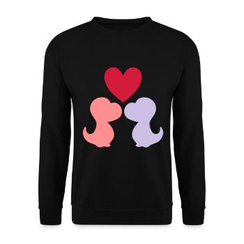 Deux bébés dinosaures et un cœur - Sweat-shirt Unisexe - noir - Devant - Alina (178cm) & Michal (187cm)