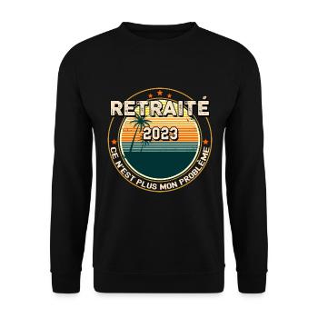 Retraité 2023 Humour Homme Citation Collègue - Sweat-shirt Unisexe - noir - Devant - Alina (178cm) & Michal (187cm)