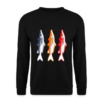 Fishing carp fisherman fish - Unisex Sweatshirt - black - Front - Alina (178cm) & Michal (187cm)