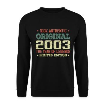 Légende Depuis 2003 Né en 2003 - 21e Anniversaire - Sweat-shirt Unisexe - noir - Devant - Alina (178cm) & Michal (187cm)