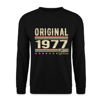 Original 1977 - Cadeau D’anniversaire Rétro 1977 - Sweat-shirt Unisexe - noir - Devant - Alina (178cm) & Michal (187cm)