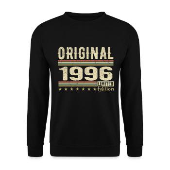 Original 1996 - Retro 1996 Geburtstagsgeschenk - Unisex Pullover - Schwarz - Vorne - Alina (178cm) & Michal (187cm)