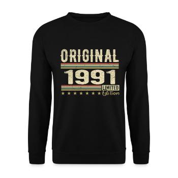 Original 1991 - Cadeau D’anniversaire Rétro 1991 - Sweat-shirt Unisexe - noir - Devant - Alina (178cm) & Michal (187cm)