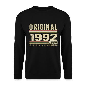 Original 1992 - Cadeau D’anniversaire Rétro 1992 - Sweat-shirt Unisexe - noir - Devant - Alina (178cm) & Michal (187cm)