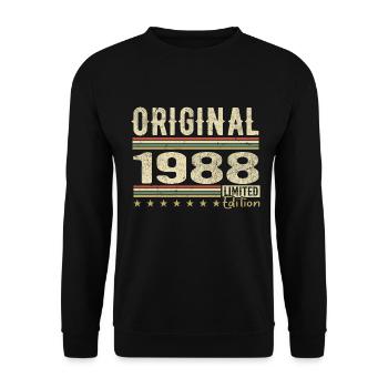 Original 1988 - Retro 1988 Geburtstagsgeschenk - Unisex Pullover - Schwarz - Vorne - Alina (178cm) & Michal (187cm)