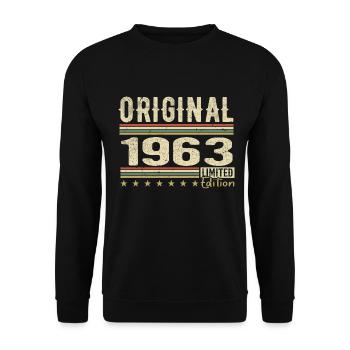 Original 1963 - Retro 1963 Geburtstagsgeschenk - Unisex Pullover - Schwarz - Vorne - Alina (178cm) & Michal (187cm)