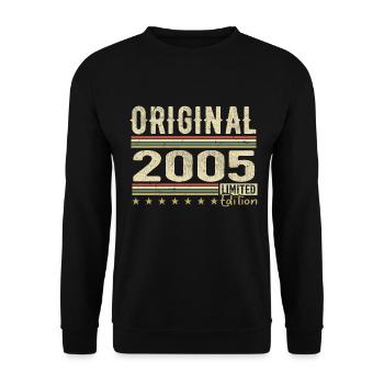 Original 2005 – Retro-Geburtstagsgeschenk 2005 - Unisex Pullover - Schwarz - Vorne - Alina (178cm) & Michal (187cm)