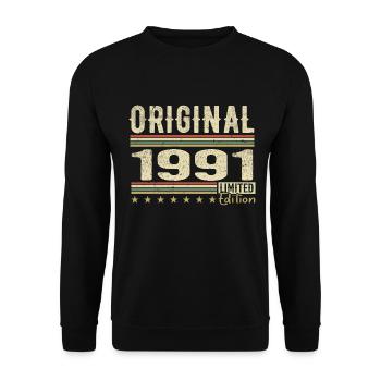 Original 1991 - Cadeau D’anniversaire Rétro 1991 - Sweat-shirt Unisexe - noir - Devant - Alina (178cm) & Michal (187cm)