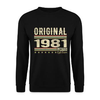 Original 1981 - Cadeau D’anniversaire Rétro 1981 - Sweat-shirt Unisexe - noir - Devant - Alina (178cm) & Michal (187cm)