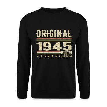 Original 1945 - Retro 1945 Birthday Gift - Unisex Sweatshirt - black - Front - Alina (178cm) & Michal (187cm)