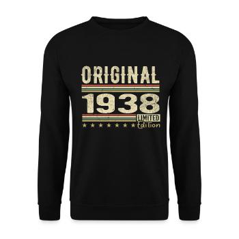 Original 1938 - Retro 1938 Birthday Gift - Unisex Sweatshirt - black - Front - Alina (178cm) & Michal (187cm)