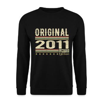 Original 2011 - Retro Birthday Gift 2011 - Unisex Sweatshirt - black - Front - Alina (178cm) & Michal (187cm)