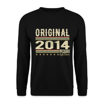 Original 2014 - Retro Birthday Gift 2014 - Unisex Sweatshirt - black - Front - Alina (178cm) & Michal (187cm)