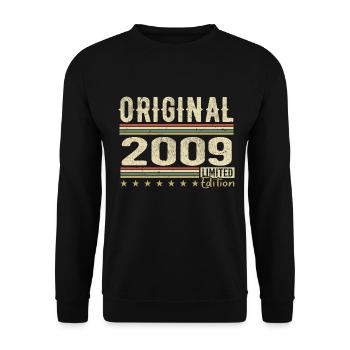 Original 2009 - Retro Birthday Gift 2009 - Unisex Sweatshirt - black - Front - Alina (178cm) & Michal (187cm)