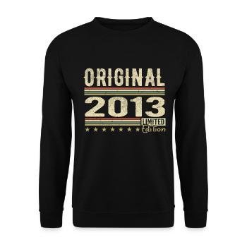Original 2013 - Cadeau D’anniversaire Rétro 2013 - Sweat-shirt Unisexe - noir - Devant - Alina (178cm) & Michal (187cm)