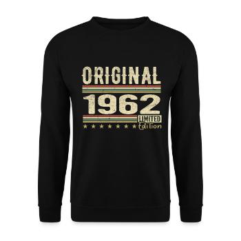 Original 1962 - Cadeau D’anniversaire Rétro 1962 - Sweat-shirt Unisexe - noir - Devant - Alina (178cm) & Michal (187cm)
