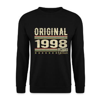 Original 1998 - Retro 1998 Birthday Gift - Unisex Sweatshirt - black - Front - Alina (178cm) & Michal (187cm)