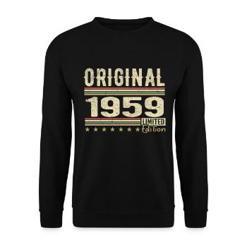 Original 1959 - Retro 1959 Geburtstagsgeschenk - Unisex Pullover - Schwarz - Vorne - Alina (178cm) & Michal (187cm)