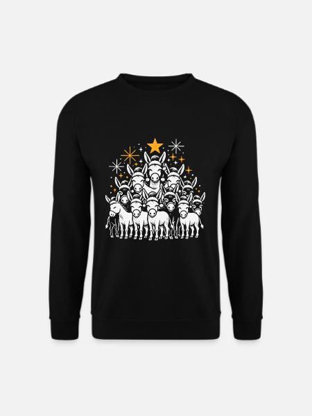 Esel Weihnachten - Unisex Pullover - Schwarz