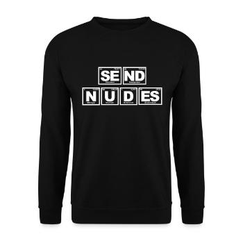 send nudes - Periodensystem - Chemie - Anmache - Unisex Pullover - Schwarz - Vorne - Alina (178cm) & Michal (187cm)