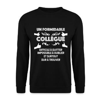 Collègue femme départ d'entreprise - Sweat-shirt Unisexe - noir - Devant - Alina (178cm) & Michal (187cm)