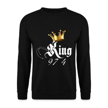 King 974 Insel La Réunion Papa et fils - Unisex Pullover - Schwarz - Vorne - Alina (178cm) & Michal (187cm)