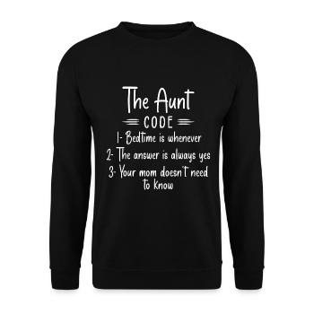 The Aunt Code Bedtime Is Whenever - Aunt Gift - Sweat-shirt Unisexe - noir - Devant - Alina (178cm) & Michal (187cm)
