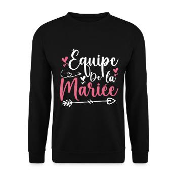 EVJF - evjf tee Enterrement de vie de jeune fille - Sweat-shirt Unisexe - noir - Devant - Alina (178cm) & Michal (187cm)