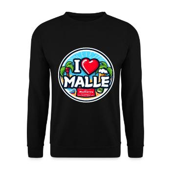 I Love Malle Mallorca Vacances Bière Alcool Vacances - Sweat-shirt Unisexe - noir - Devant - Alina (178cm) & Michal (187cm)
