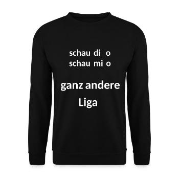 bayerisch, lustig, selbstbewußt - Unisex Pullover - Schwarz - Vorne - Alina (178cm) & Michal (187cm)