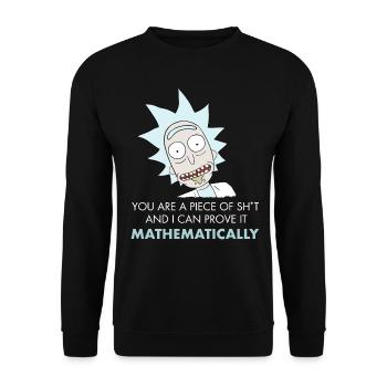 Rick And Morty Mathematical Proof Quote - Unisex Sweatshirt - black - Front - Alina (178cm) & Michal (187cm)