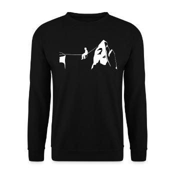 Slackline Slackliner High Rope Climbing Sport - Unisex Sweatshirt - black - Front - Alina (178cm) & Michal (187cm)