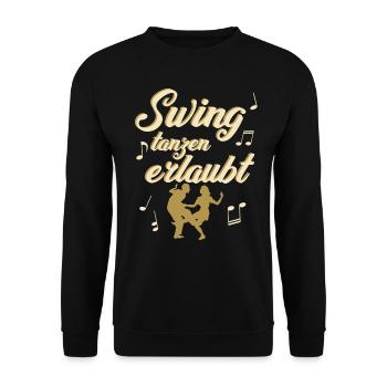 Swing tanzen erlaubt - Unisex Pullover - Schwarz - Vorne - Alina (178cm) & Michal (187cm)