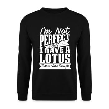 PERFEKT MIT LOTUS CAR - Unisex Pullover - Schwarz - Vorne - Alina (178cm) & Michal (187cm)