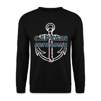 CAPTAIN AWESOME GLITCH - Unisex Pullover - Schwarz - Vorne - Alina (178cm) & Michal (187cm)