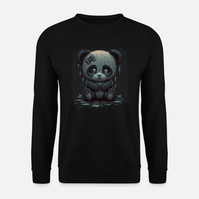 cute sad panda - Unisex Sweatshirt - black