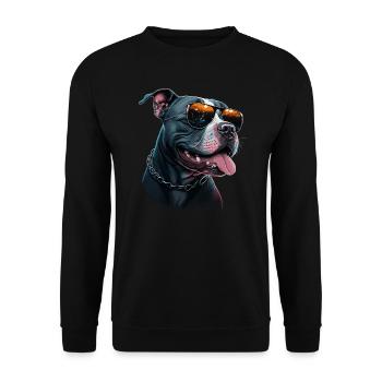 American Staffordshire Terrier - Sweat-shirt Unisexe - noir - Devant - Alina (178cm) & Michal (187cm)