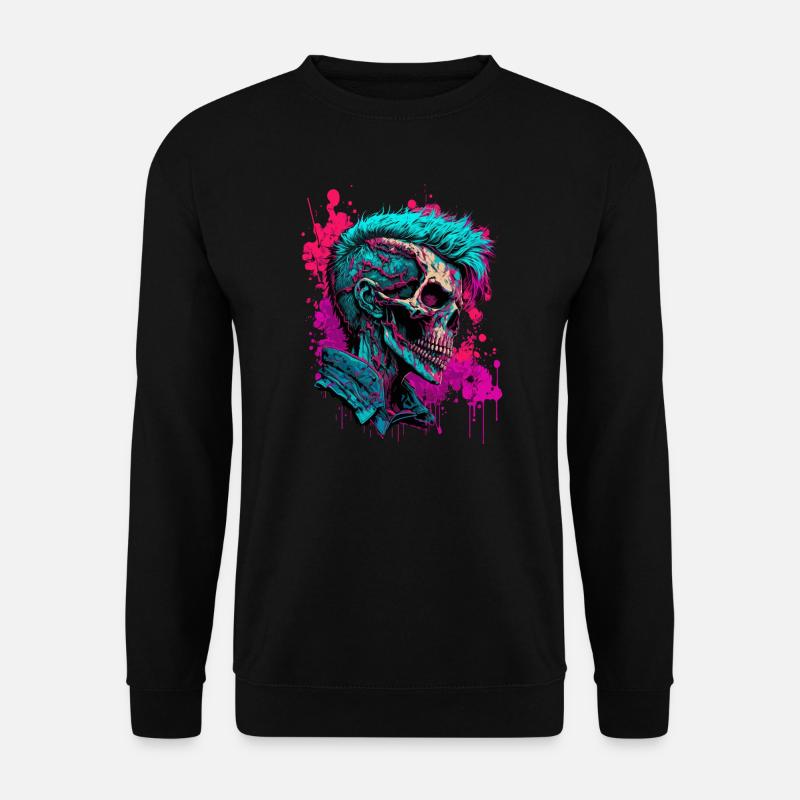 Rave Zombie Skull - Unisex Pullover - Schwarz