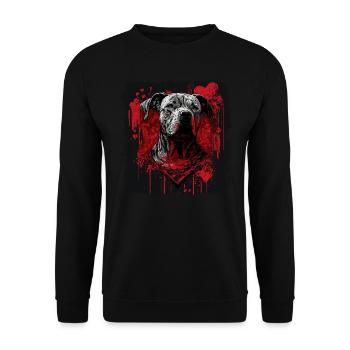 American Staffordshire Terrier - Sweat-shirt Unisexe - noir - Devant - Alina (178cm) & Michal (187cm)