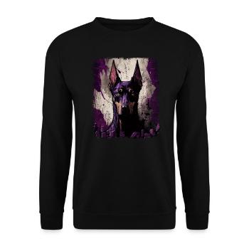 Amour de Doberman Noir - Sweat-shirt Unisexe - noir - Devant - Alina (178cm) & Michal (187cm)