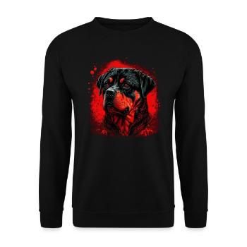 Rottweiler effrayant - Sweat-shirt Unisexe - noir - Devant - Alina (178cm) & Michal (187cm)