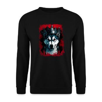 King Husky - Unisex Pullover - Schwarz - Vorne - Alina (178cm) & Michal (187cm)