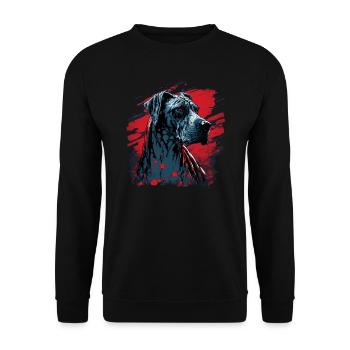 Great Dane - Unisex Sweatshirt - black - Front - Alina (178cm) & Michal (187cm)