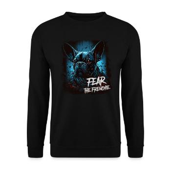 Fear the Frenchie - Unisex Sweatshirt - black - Front - Alina (178cm) & Michal (187cm)